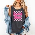 Baseball Mom And Pink Grid Sports Mother Mama Player Comfort Colors Tank Top Pepper