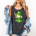 Baseball Player Ice Cream Drip Shamrocks St Patrick's Day Comfort Colors Tank Top Pepper