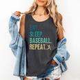 Eat Sleep Baseball Repeat Baseball Player Baseball Comfort Colors Tank Top Pepper