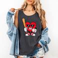 Heart Playing Baseball Valentines Day Comfort Colors Tank Top Pepper