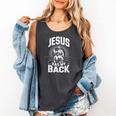 Jesus Has My Back Baseball Faith Motivation Tee Christian Comfort Colors Tank Top Pepper