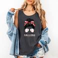 Kinda Busy Raising Ballers Messy Bun Funny Baseball Mom Comfort Colors Tank Top Pepper