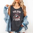 You Run I Gun Baseball Catcher Softball Player Comfort Colors Tank Top Pepper