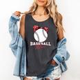 Softball Baseball Mom Floral Tee Mother's Day Premium Comfort Colors Tank Top Pepper