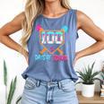 100 Days Of School Baseball Ice Cream Drip 100th Day School Comfort Colors Tank Top Blue Jean
