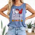 100 Days Of School Cute Bow Baseball Boy Girl Teacher Comfort Colors Tank Top Blue Jean