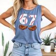 67 Trend Baseball Glove Number Style Comfort Colors Tank Top Blue Jean