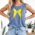 Baseball Bow Baseball Mom Women Baseball Mama Comfort Colors Tank Top Blue Jean