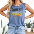 Baseball Fan Shut Up I'm Doing Game Changer Premium Tri-Blend Comfort Colors Tank Top Blue Jean