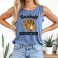 Baseball Godmother Leopard Heart Baseball Mom Game Day Comfort Colors Tank Top Blue Jean