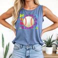 Baseball Mama Sport Women Proud Baseball Mom Comfort Colors Tank Top Blue Jean