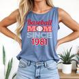 Baseball Mom Since 1981 Comfort Colors Tank Top Blue Jean