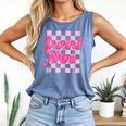 Baseball Mom And Pink Grid Sports Mother Mama Player Comfort Colors Tank Top Blue Jean