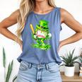 Baseball Player Ice Cream Drip Shamrocks St Patrick's Day Comfort Colors Tank Top Blue Jean