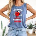 Boys Valentines Baseball Drip Icecream Stealing Hearts Kids Comfort Colors Tank Top Blue Jean