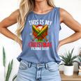 My Christmas Baseball Pajama Helmet Santa Xmas Men Boys Comfort Colors Tank Top Blue Jean
