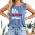 Eat Sleep Baseball Repeat Baseball Player Comfort Colors Tank Top Blue Jean