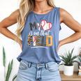 My Heart Is On That Field Mother's Day Baseball Mom Women Comfort Colors Tank Top Blue Jean