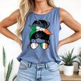Ireland Baseball Mom Messy Bun Irish Baseball Girl Comfort Colors Tank Top Blue Jean