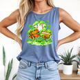 Kids St Patricks Day Shamrock Basketball Baseball Football Comfort Colors Tank Top Blue Jean