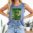 Leprechaun Playing Baseball Japanese Art St Patricks Day Comfort Colors Tank Top Blue Jean