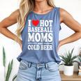 I Love Heart Hot Baseball Moms And Cold Beer Raglan Baseball Tee Comfort Colors Tank Top Blue Jean