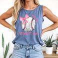 Mama Biggest Fan Coquette Bow Baseball Mom Fan Mother's Day Comfort Colors Tank Top Blue Jean Mama Biggest Fan Coquette Bow Baseball Mom Fan Mother's Day Comfort Colors Tank Top Blue Jean