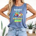 Nanny Of The Birthday Boy Baseball Football Colorful Comfort Colors Tank Top Blue Jean