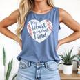 Retro My Heart Is On That Field Baseball Mom Mother's Day Comfort Colors Tank Top Blue Jean Retro My Heart Is On That Field Baseball Mom Mother's Day Comfort Colors Tank Top Blue Jean