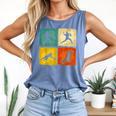 Retro Style Baseball Lover Playing Men Women Kids Baseball Comfort Colors Tank Top Blue Jean