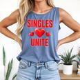 Singles Unite Valentines Day Humor For Singles Raglan Baseball Tee Comfort Colors Tank Top Blue Jean