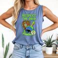 Spooky Zombie Respect The Drip Baseball Halloween Comfort Colors Tank Top Blue Jean