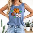 St Patricks Day Shamrock Basketball Baseball Men Boys Kids Comfort Colors Tank Top Blue Jean