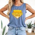 Strike Out Childhood Cancer Boys Baseball Drip Gold Ribbon Comfort Colors Tank Top Blue Jean