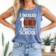 I Tackled 100 Days Of School Baseball Player Kids Teacher Comfort Colors Tank Top Blue Jean I Tackled 100 Days Of School Baseball Player Kids Teacher Comfort Colors Tank Top Blue Jean