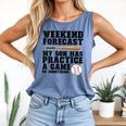 Weekend Forecast My Son Has Practice Baseball Mom Comfort Colors Tank Top Blue Jean