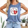 Womens Bleached Custom Baseball Mom Number 7 Heart For Mom Comfort Colors Tank Top Blue Jean
