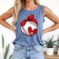 Womens Custom Baseball Mom Number 11 Heart For Mom Mommy Premium Comfort Colors Tank Top Blue Jean