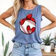 Womens Custom Baseball Mom Number 12 Heart For Mom Mommy Premium Comfort Colors Tank Top Blue Jean