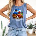 Women's Father Son Baseball Father's Day Comfort Colors Tank Top Blue Jean