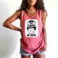 Mom Of Both Volleyball And Baseball Mom For Women Messy Bun Comfort Colors Tank Top Watermelon