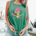 4th Birthday Baseball Bat Ice-Cream Drip 4yrs Old Boys Girls Comfort Colors Tank Top Violet
