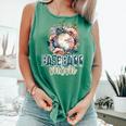 Artsy Baseball Mom Flowers Unique Game Day Ball Distressed Comfort Colors Tank Top Violet