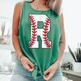 Baseball Alphabet Monogram Initial Letter R Comfort Colors Tank Top Violet