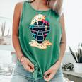 Baseball Catcher Mask Ice Cream Dripping Baseball Boy Youth Comfort Colors Tank Top Violet