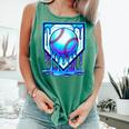 Baseball Drip Ice Cream Blue Glow Melt Ball Graphic Comfort Colors Tank Top Violet Baseball Drip Ice Cream Blue Glow Melt Ball Graphic Comfort Colors Tank Top Violet