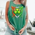 Baseball Drip Ice Cream St Patricks Day Shamrock Lucky Comfort Colors Tank Top Violet