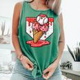 Baseball Ice Cream Drip Baseball Strawberry For Youth Red Comfort Colors Tank Top Violet