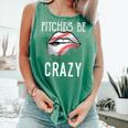 Baseball Mom Pitches Be Crazy Lips Premium Comfort Colors Tank Top Violet