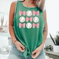 Baseball Mom Sister Tween Teen Girl Girly Pink Bow Preppy Premium Comfort Colors Tank Top Violet